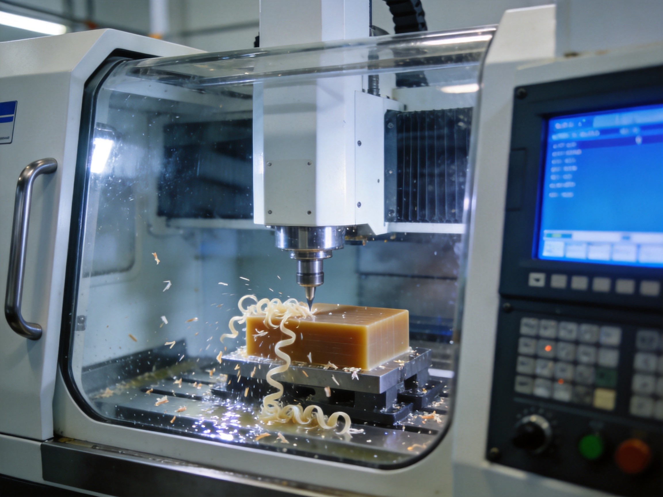 Tight-tolerance CNC turned and milled PEEK, PI and PTFE parts