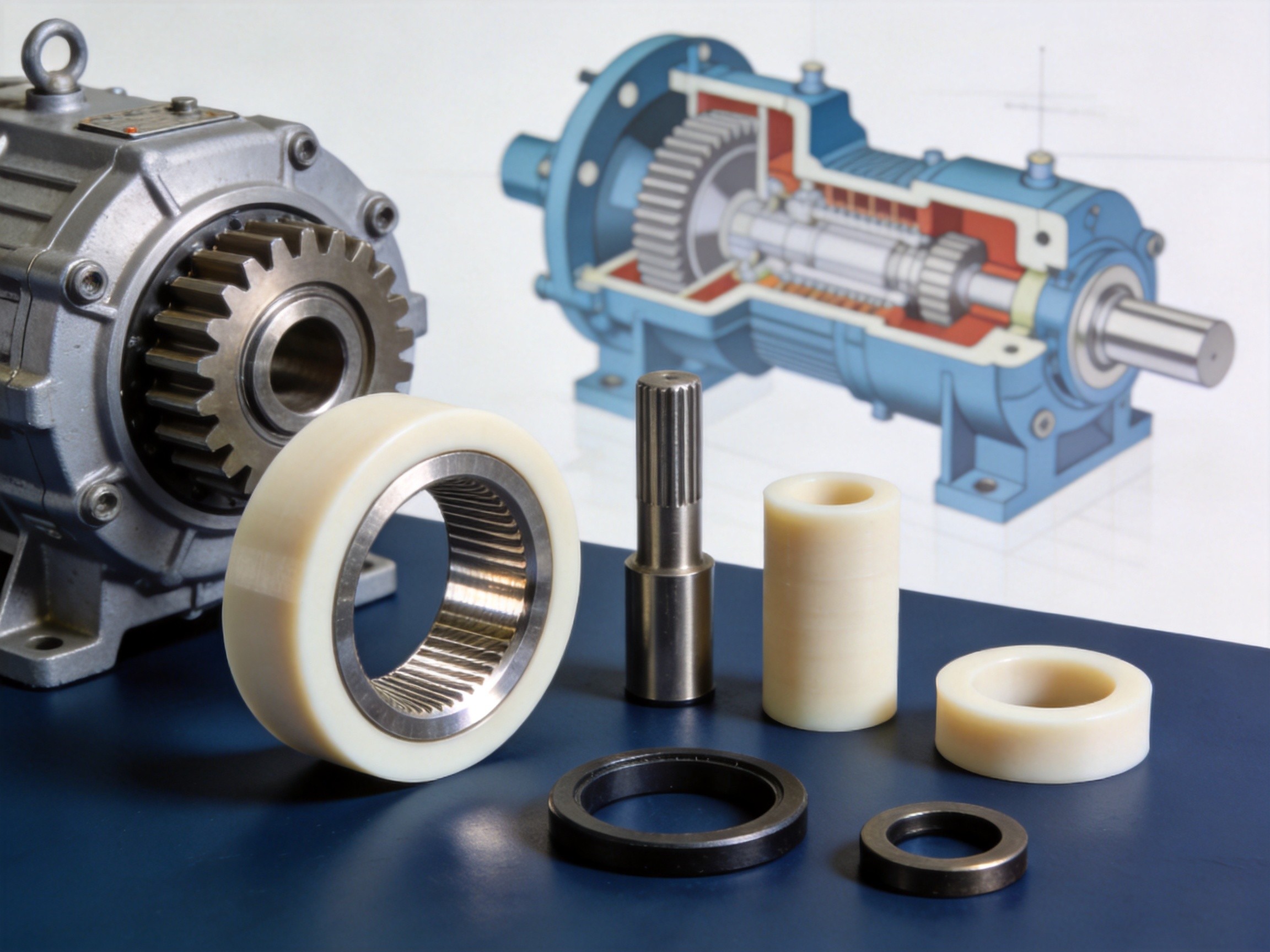 Self-lubricating PEEK bearings and wear parts